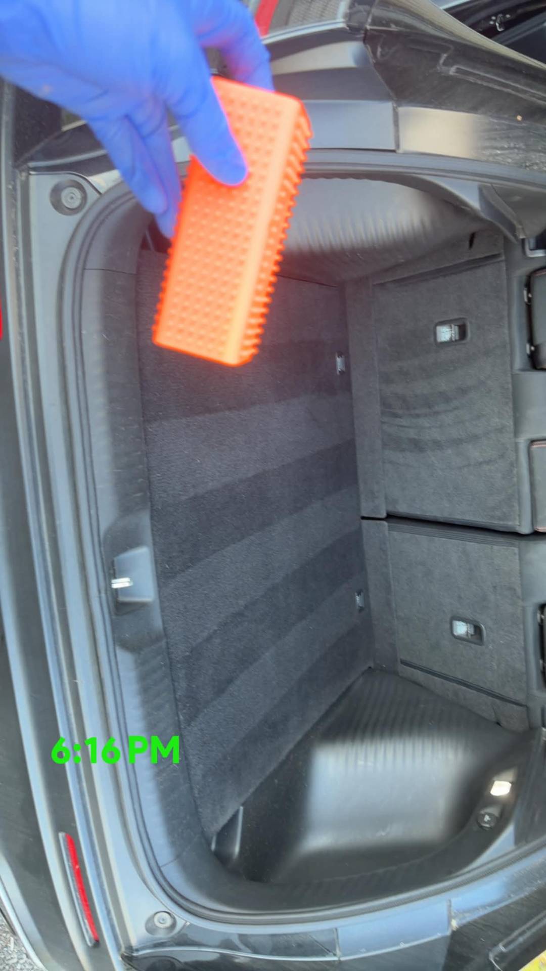 Trunk carpet brushed and cleaned